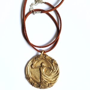 Happiness - Schmuckmedaille aus Bronze mit Sternen