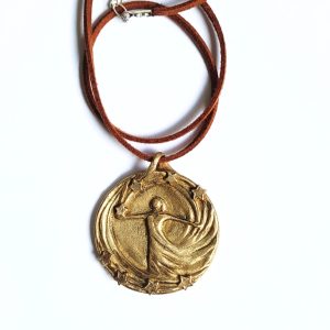 Happiness - Schmuckmedaille aus Bronze mit Sternen
