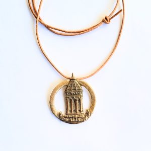 Mannheimer Wasserturm – Schmuckmedaille aus Bronze mit hellbraunem Lederband