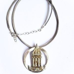 Mannheimer Wasserturm – Schmuckmedaille aus Feinsilber vergoldet, Veloursband