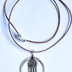 Mannheimer Wasserturm – Schmuckmedaille aus Feinsilber, patiniert, mit Lederband