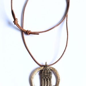 Mannheimer Wasserturm – Schmuckmedaille aus Bronze mit hellbraunem Lederband