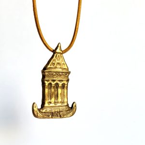 Mannheimer Wasserturm – Schmuckanhänger aus Bronze mit hellbrauner Lederkette